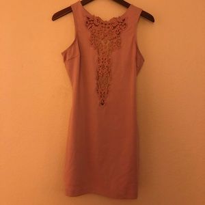 Crochet Open Back Mini Dress